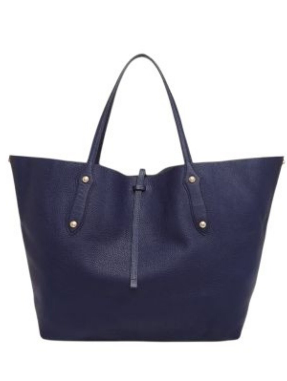 Annabel Ingall Deep Navy Large Leather Tote with Gold Hardware